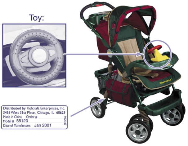 Toy steering wheel attachment sold on Kolcraft's Jeep® Cherokee stroller - Image 1