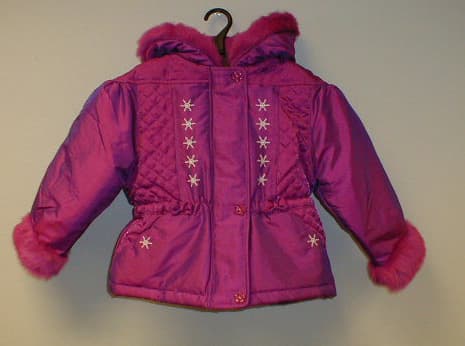 Girls' iridescent hooded winter jackets - Image 1