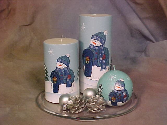 Home Trends Ice Holiday Collection Candle gift set: Snow House Candle gift set, Snowman Candle gift set, and Snowflake Candle gift set - Image 1