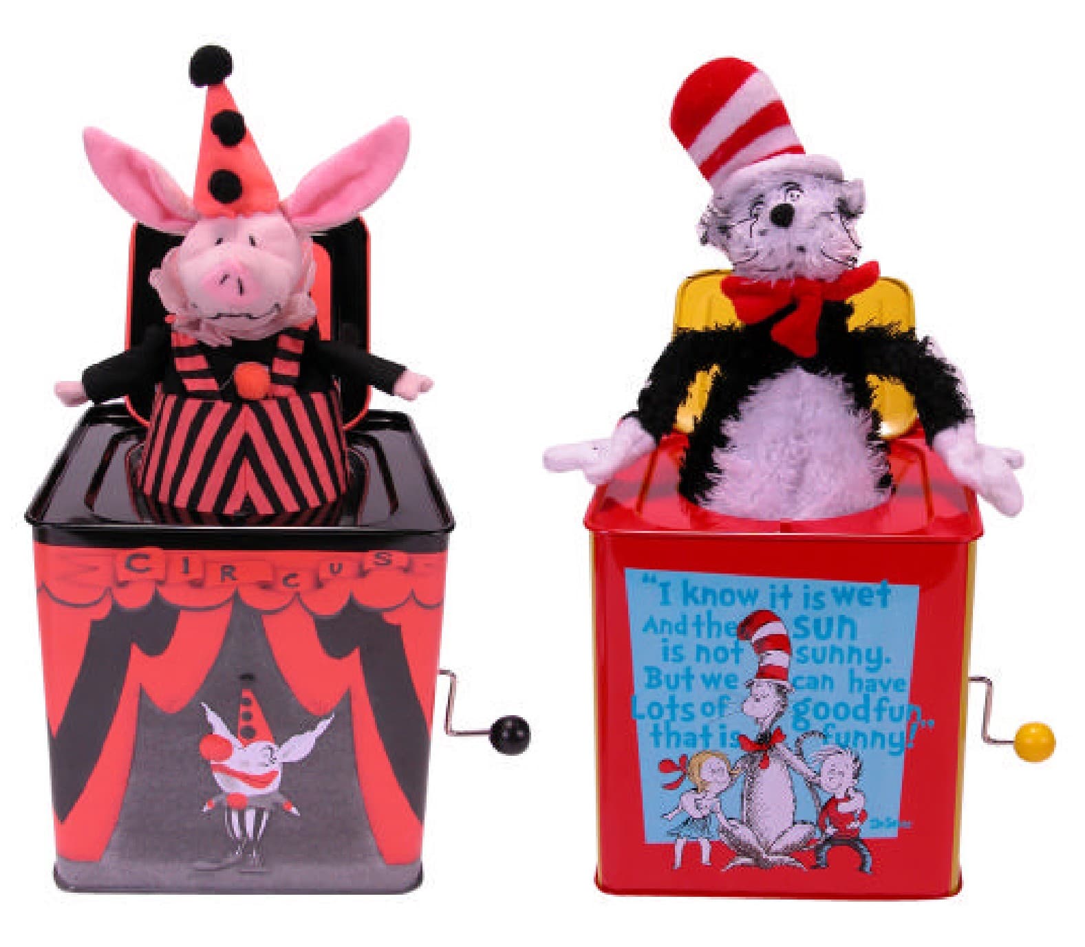 "Jack-In-the-Box" type toys: "Cat in the Hat" and "Olivia the Pig" - Image 1