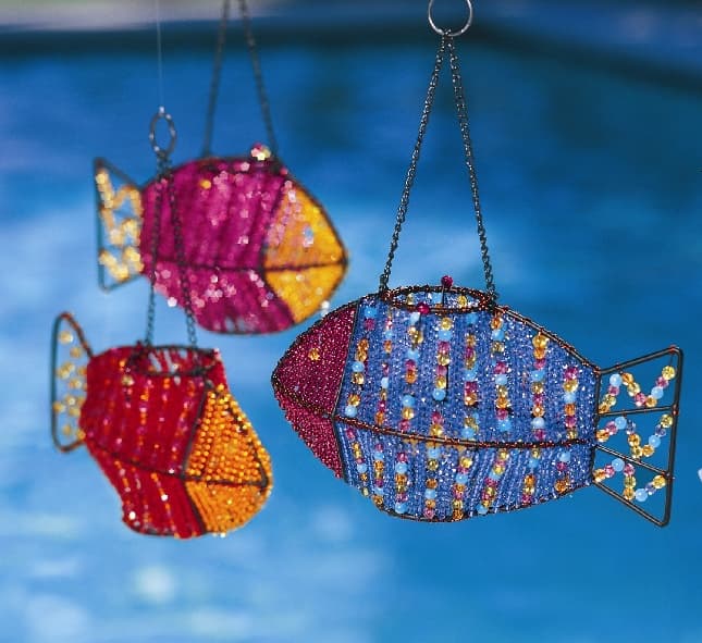 Beaded Fish Tea Light Candleholders - Image 1