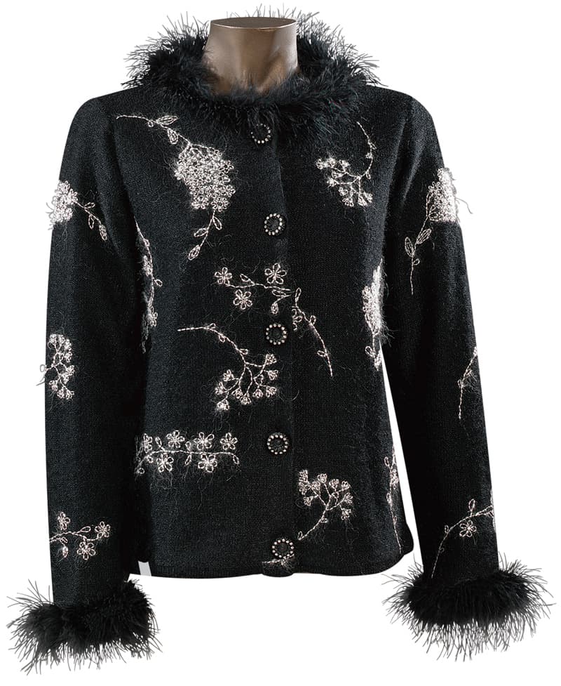 Christmas Sweaters with Feather Trim - Image 1
