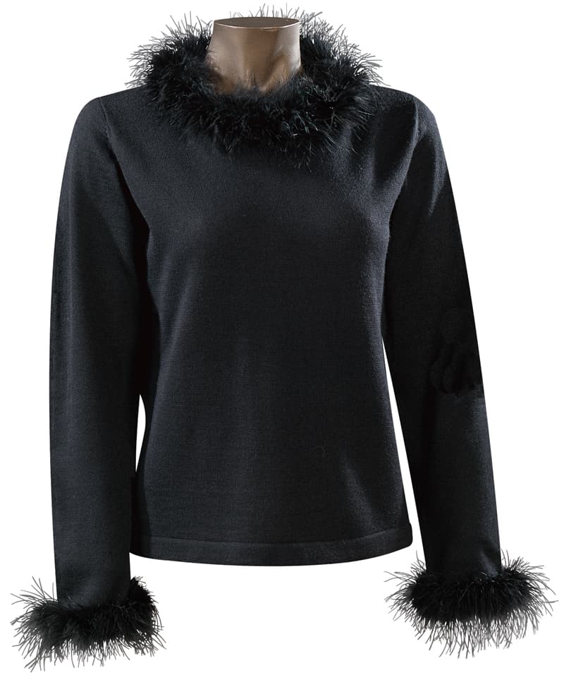 Christmas Sweaters with Feather Trim - Image 2