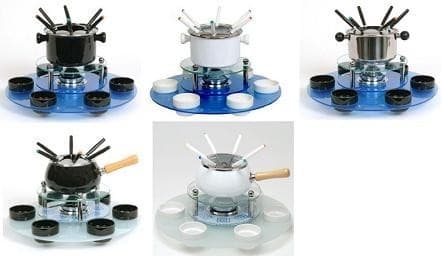 Fondue Sets: the Modern Set in White, Black, or Stainless; the Classic Set in White or Black - Image 1