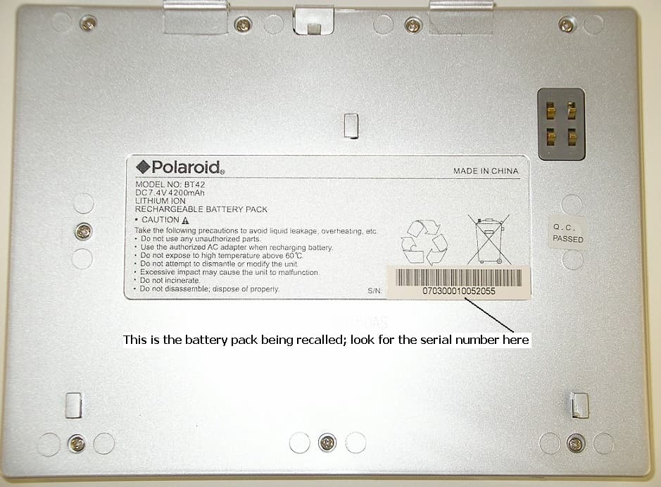 Battery packs used with Polaroid-brand portable DVD players - Image 2