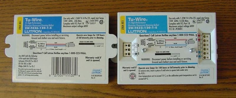 Tu-Wire® ballasts used with dimmable compact fluorescent lights - Image 1