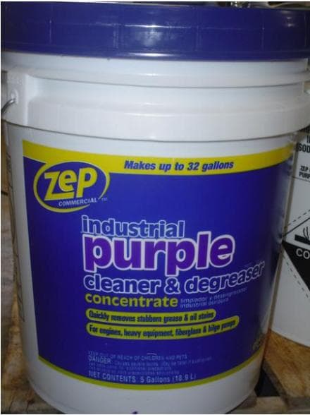 5-gallon sizes of "Zep Industrial Purple Cleaner & Degreaser," and "Zep Heavy Duty Floor Stripper" - Image 2