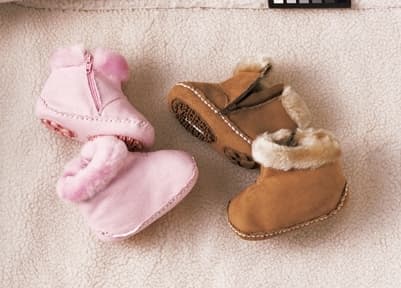 Faux-Shearling Infant Booties - Image 1