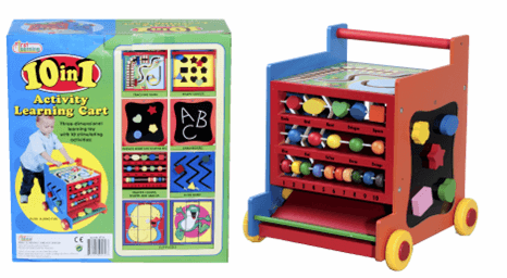 Wooden Pull-Along Alphabet & Math Blocks Wagons, Wooden Pull-Along Learning Blocks Wagons, 10-in-1 Activity Learning Carts, and Flip-Flop Alphabet Blocks - Image 2