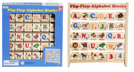 Wooden Pull-Along Alphabet & Math Blocks Wagons, Wooden Pull-Along Learning Blocks Wagons, 10-in-1 Activity Learning Carts, and Flip-Flop Alphabet Blocks - Image 3