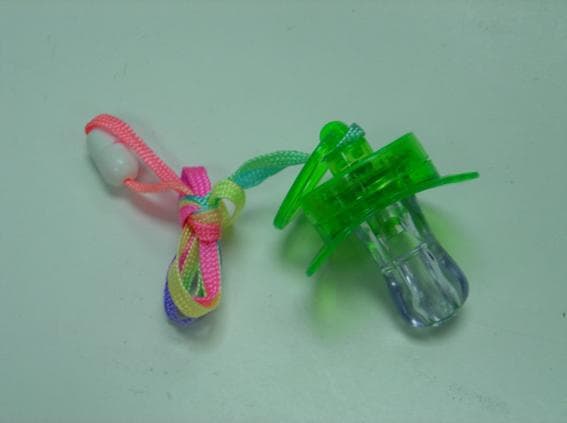 Flashing Pacifiers or 2-in-1 Flashing Pacifiers with Whistle Necklaces - Image 1