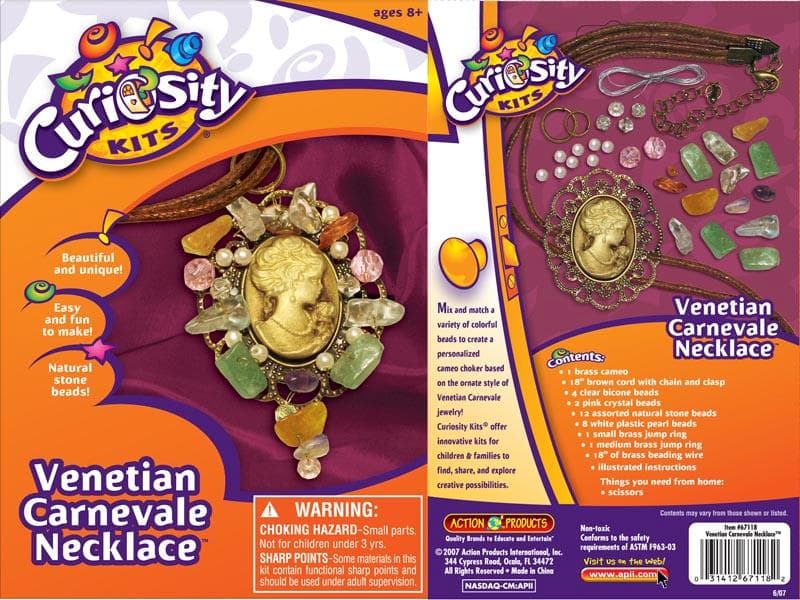 Abalone and Venetian Carnevale Necklace Craft Kits - Image 2