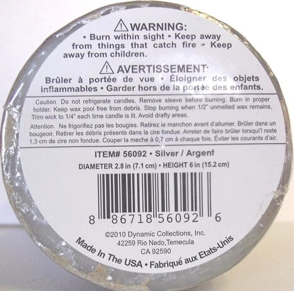 Silver Metallic Pillar Candles - Image 4