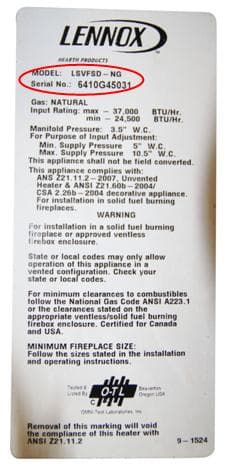 Lennox Shadowdance Natural Gas Log Set Burner Assemblies - Image 2