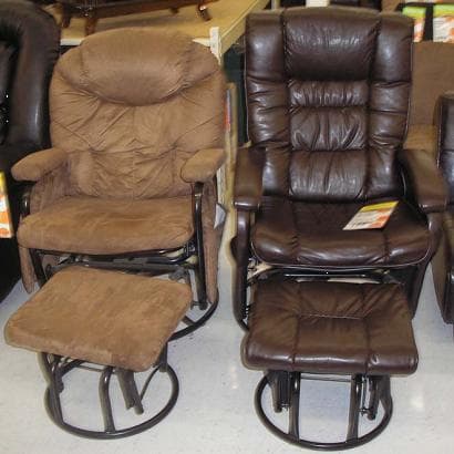 Microfiber Glider Recliners with Ottomans and Leather Glider Recliners with Ottomans - Image 1