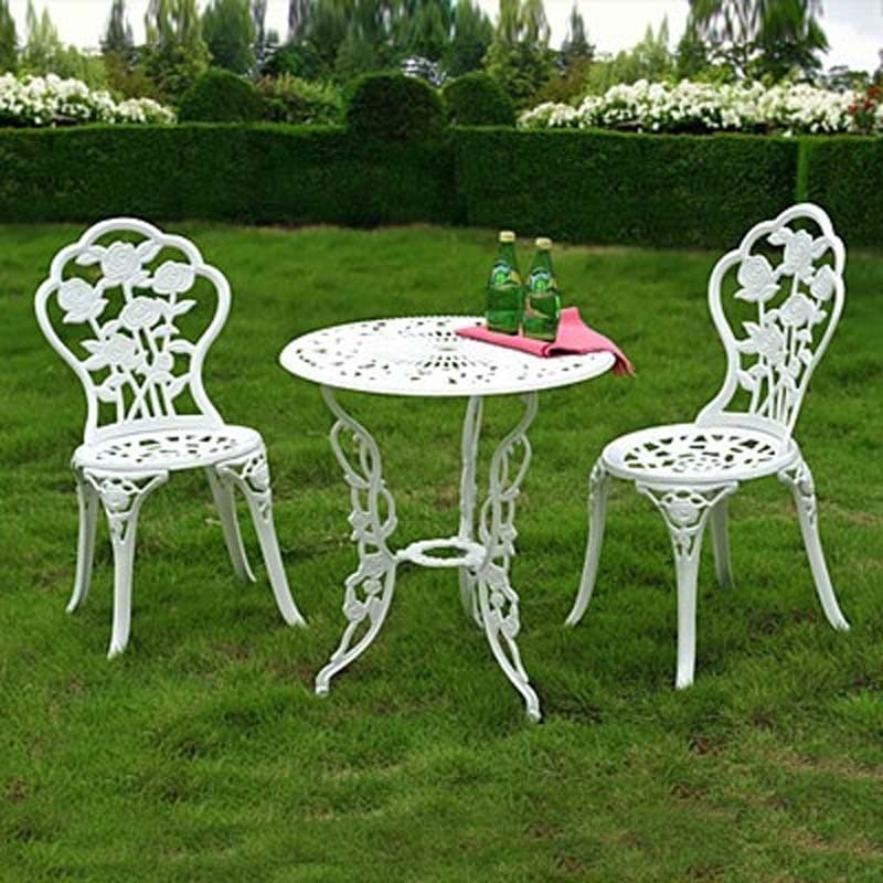 Wilson & Fisher White Cast Bistro Table and Chairs Set - Image 1