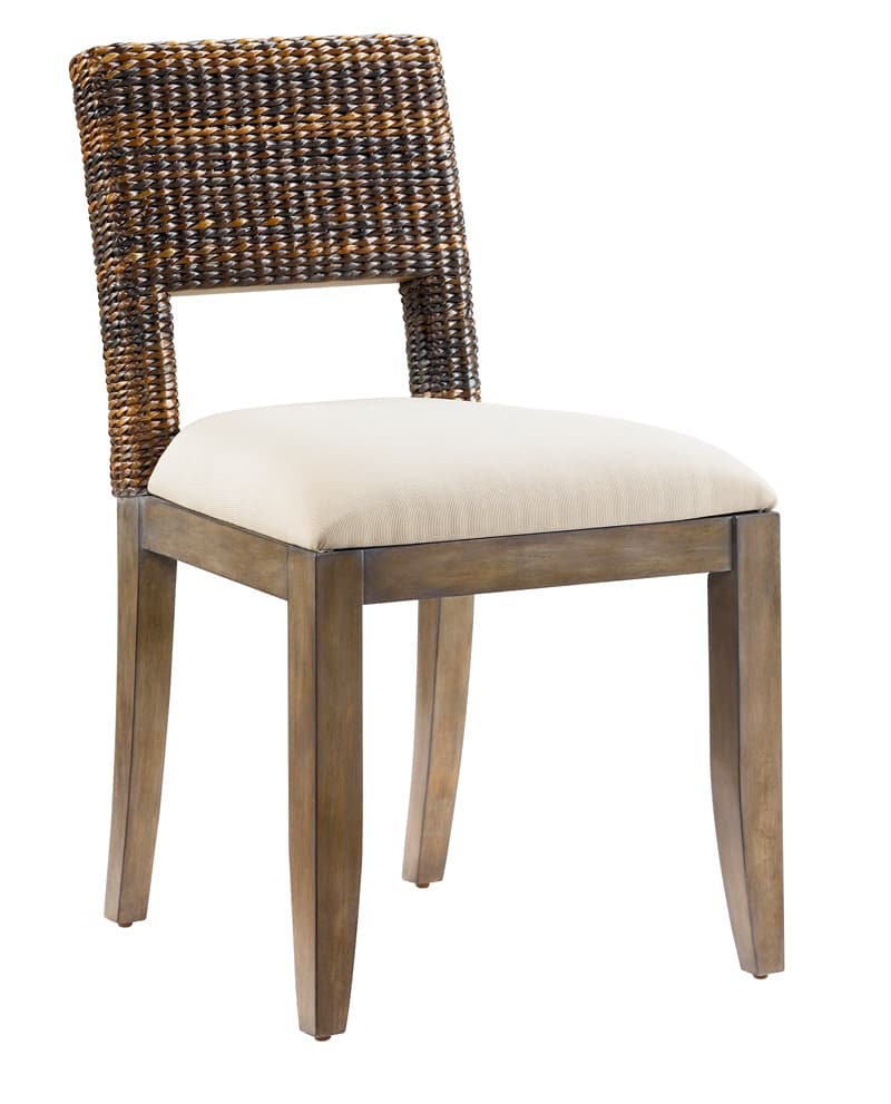 Abaca and Wood Dining Side Chairs - Image 1