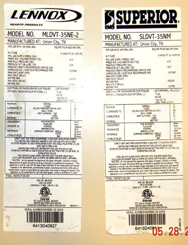 Lennox and Superior gas fireplaces - Image 13