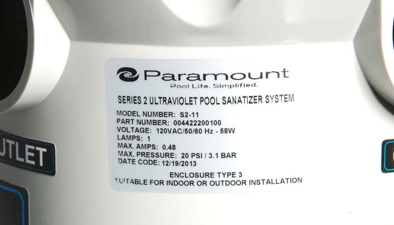 Paramount Trident Series 2 (UV II) Ultraviolet Sanitation Systems for pools - Image 4