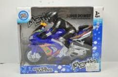 Wheelies semi-truck with six motorcycles and push-along motorcycle with rider. - Image 1