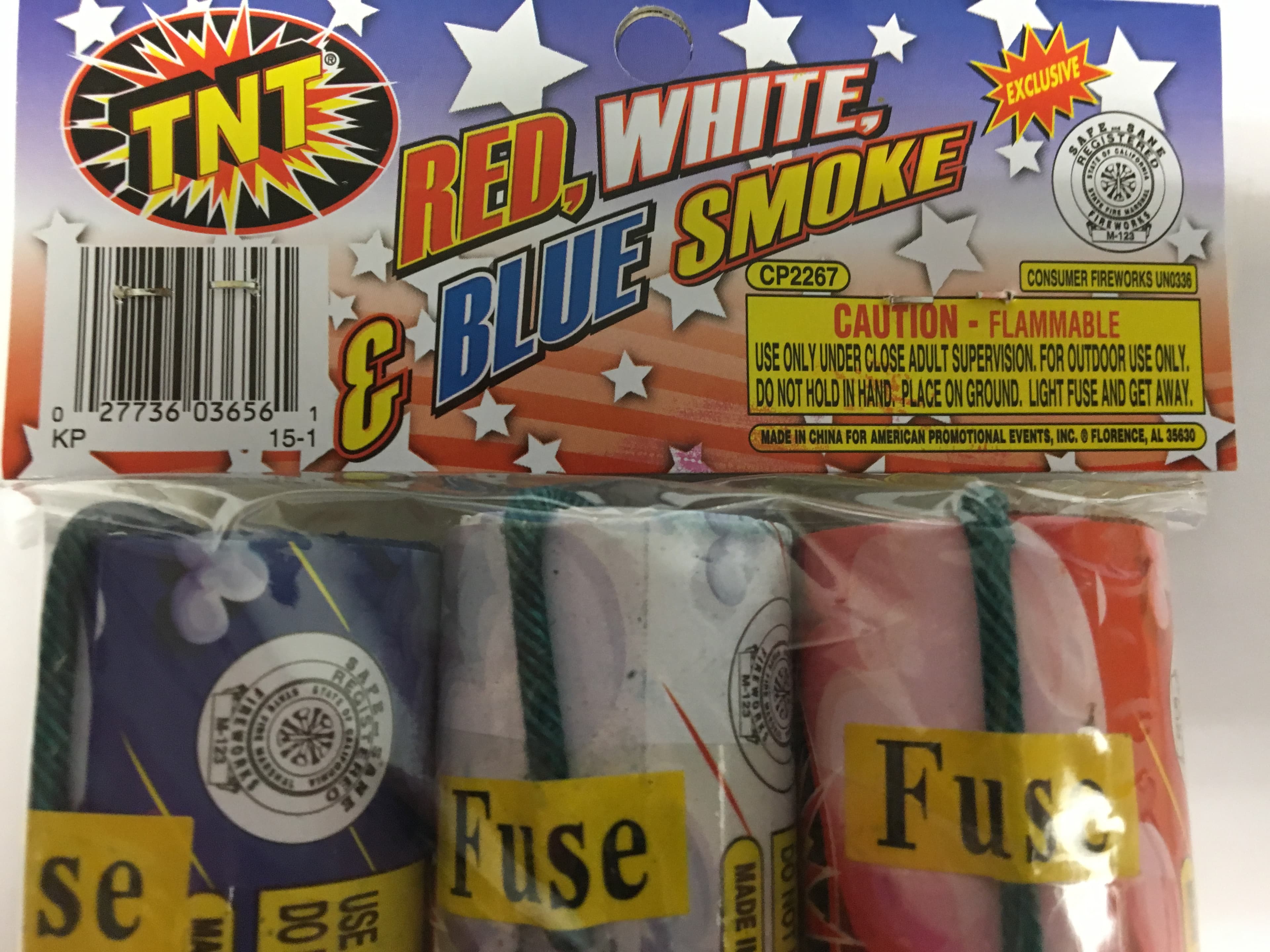 TNT Red, White, & Blue Smoke fireworks - Image 2
