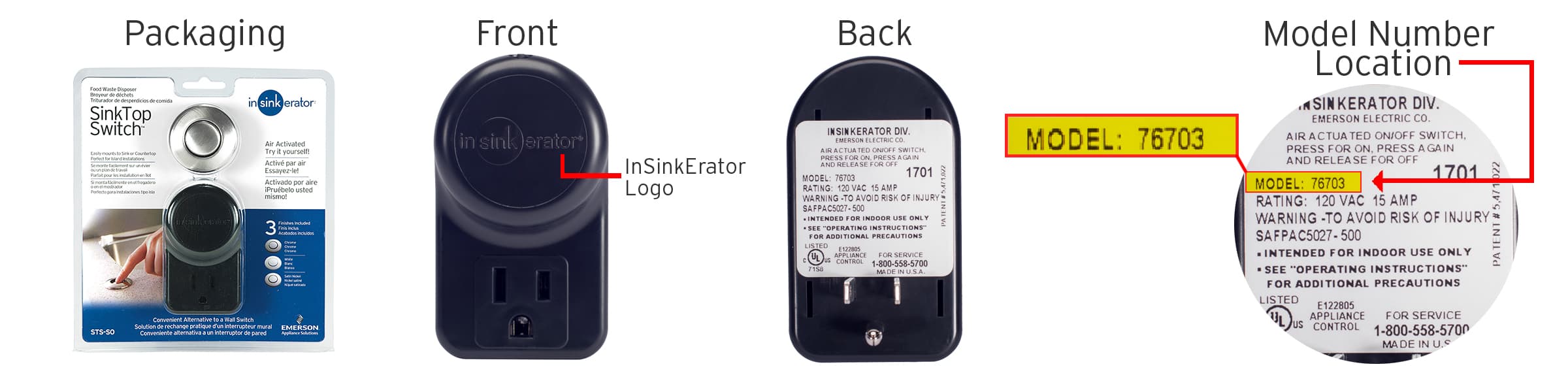 InSinkErator Single Outlet SinkTop Switches - Image 2