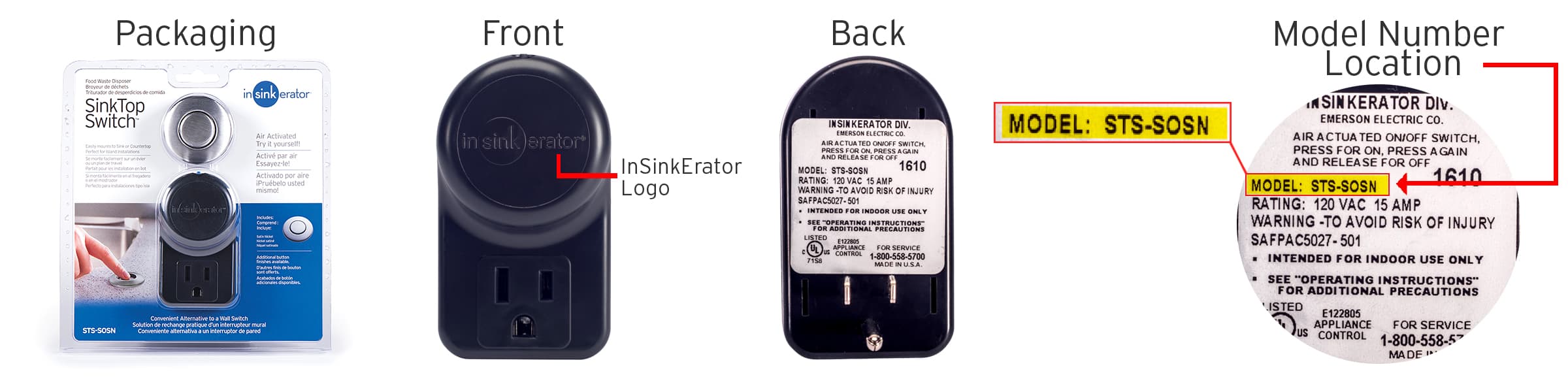 InSinkErator Single Outlet SinkTop Switches - Image 3