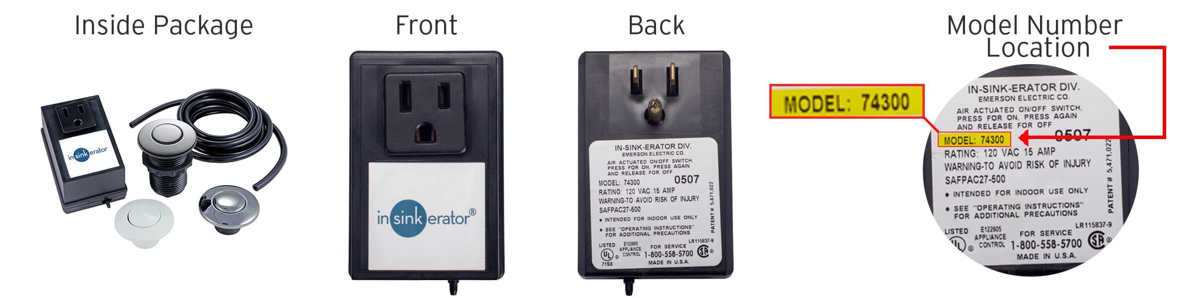 InSinkErator Single Outlet SinkTop Switches - Image 4