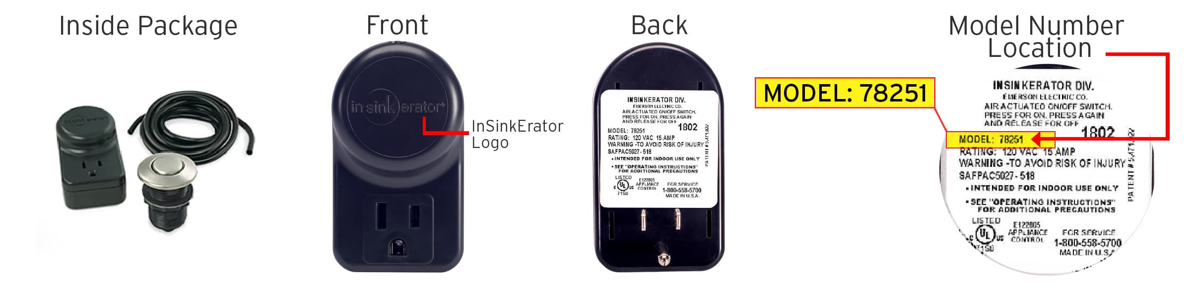 InSinkErator Single Outlet SinkTop Switches - Image 5
