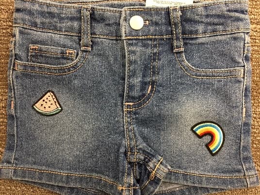 Okie Dokie Denim Patches Shortie shorts - Image 1