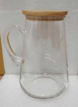 Miles Glass Pitchers with Wood Lid - Image 1