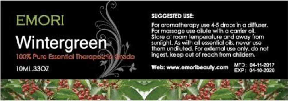 Emori Wintergreen 100% Pure Essential Therapeutic Grade Oil - Image 2