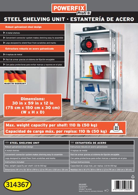 Powerfix Steel Shelving Units - Image 1