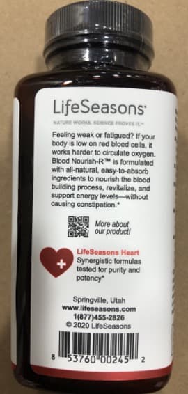 LifeSeasons Blood Nourish-R Iron Supplement - Image 2