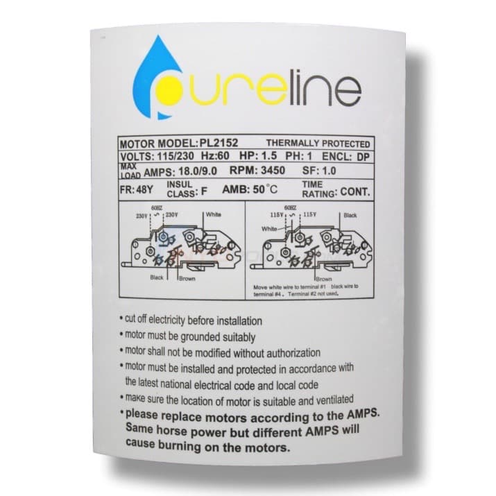 PureLine 1.5 HP Pool Pump Motors - Image 4