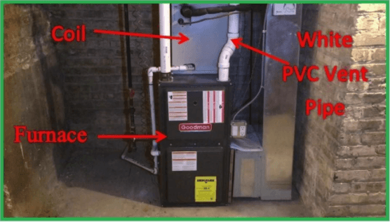 Evaporator coil drain pans installed with residential condensing gas furnaces in an up-flow configuration - Image 1