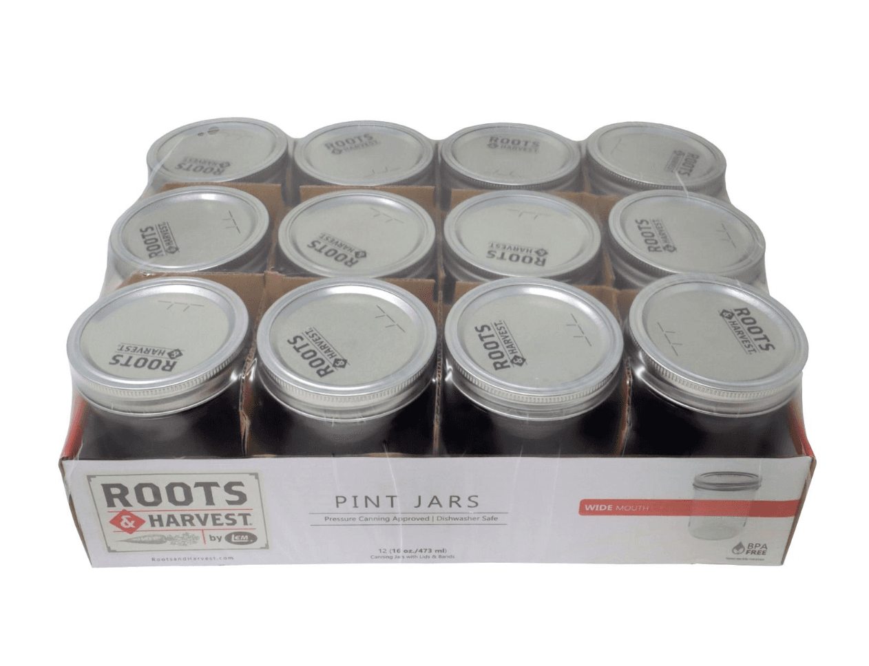 Roots & Harvest Wide Mouth Pint Canning Jars - Image 3