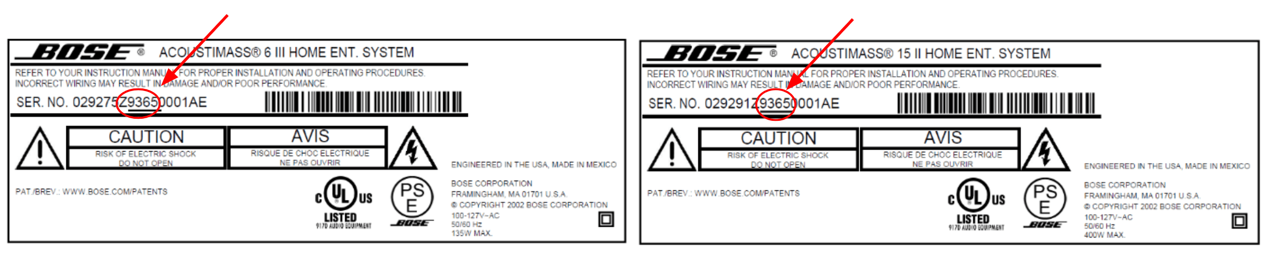 Bose Acoustimass, Lifestyle and Companion bass modules (produced before April 2006) - Image 4