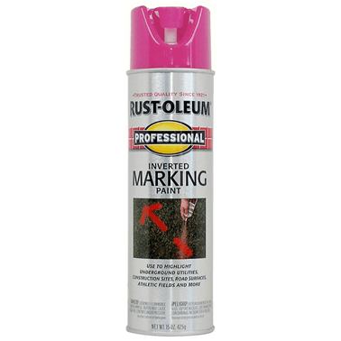 Rust-Oleum Professional Fluorescent Pink Inverted Marking Spray Paint cans - Image 1