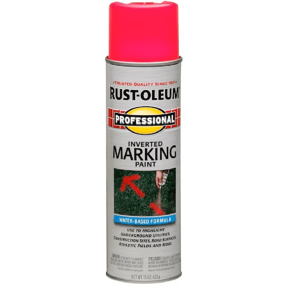 Rust-Oleum Professional Fluorescent Pink Inverted Marking Spray Paint cans - Image 2