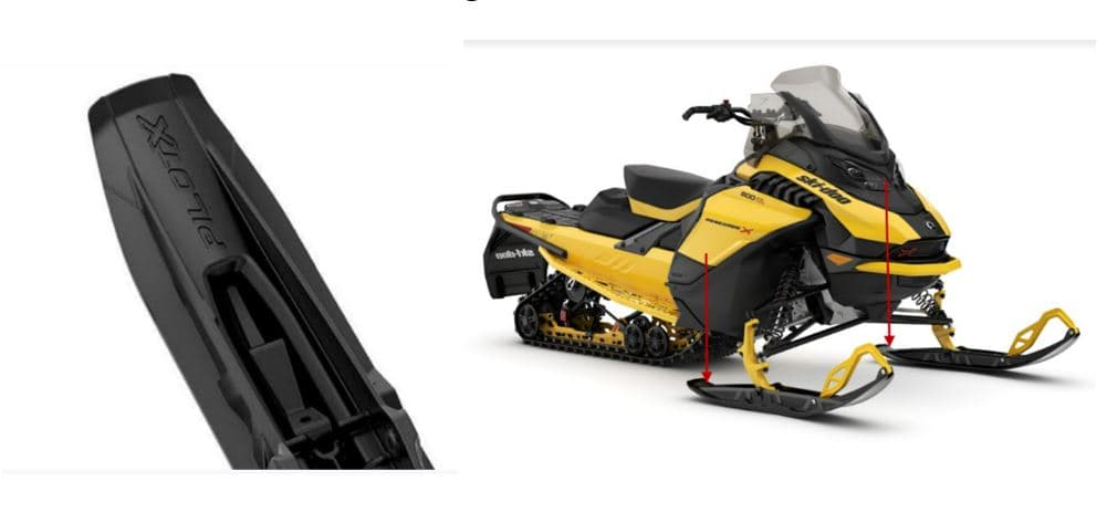 Ski-Doo® MXZ and Renegade Snowmobiles equipped with Pilot X Skis - Image 3