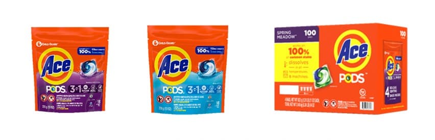 Tide Pods, Gain Flings, Ace Pods and Ariel Pods liquid laundry detergent packets packaged in flexible film bags. This recall announcement applies only to bags distributed in the United States. - Image 3