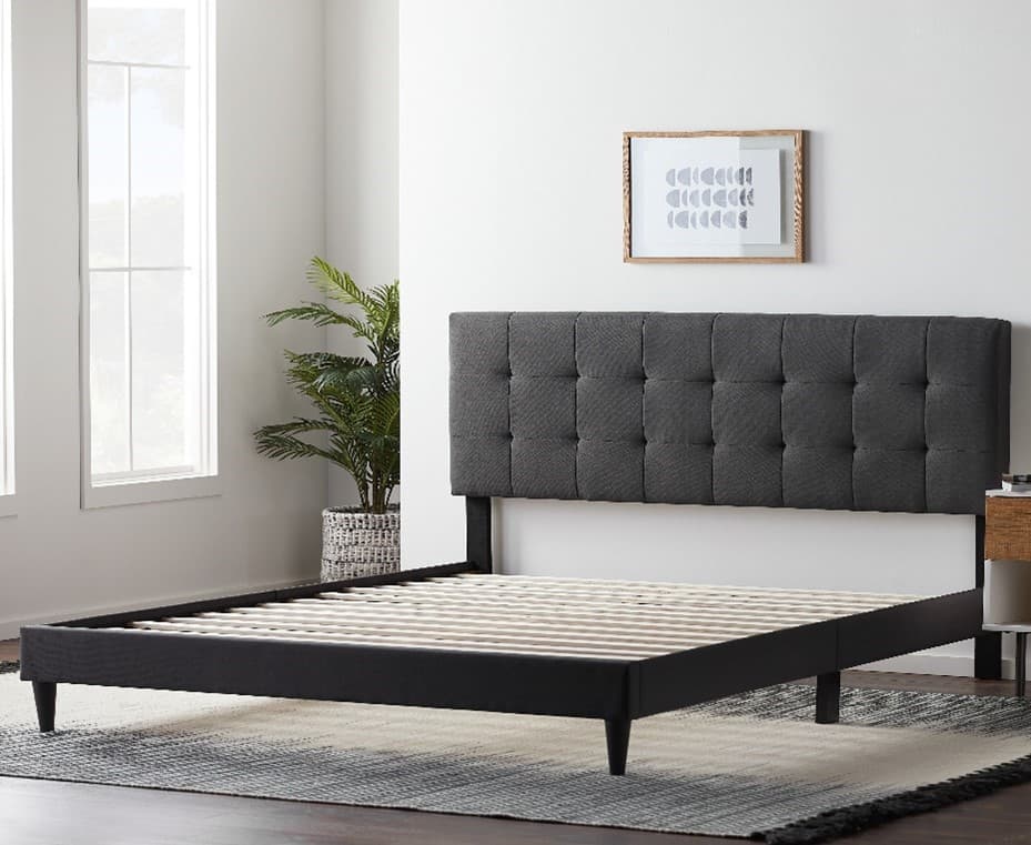 Platform Beds with Upholstered Square Tufted Headboards - Image 1