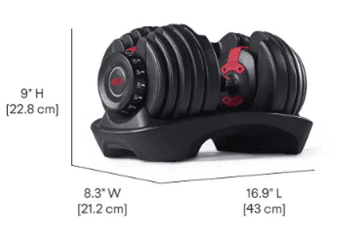 BowFlex 552, 52.5 LB Adjustable Dumbbells and BowFlex 1090, 90 LB Adjustable Dumbbells - Image 1