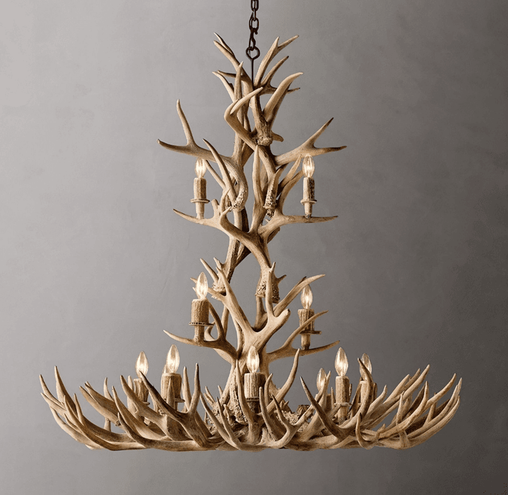 48" and 60" Natural Antler Chandeliers - Image 1