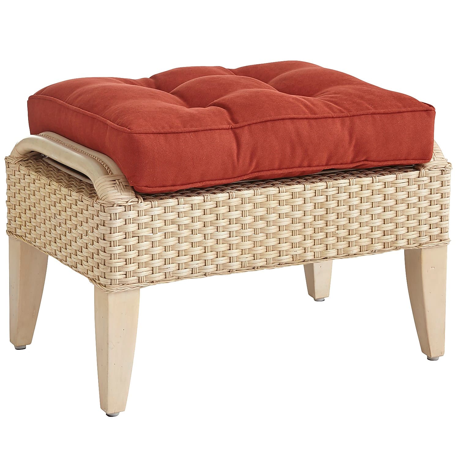 Temani ivory wicker chair, settee and ottoman - Image 3