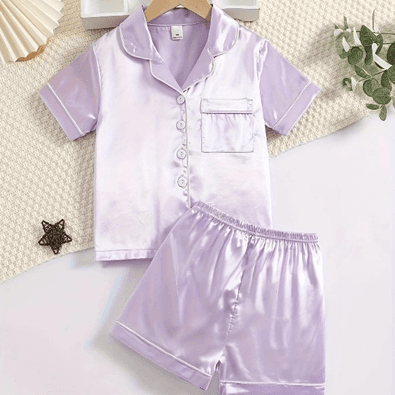 Children's Button-up Short-Sleeve/Shorts Two-Piece Pajama Sets - Image 2