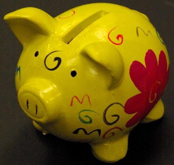 Ceramic piggy and lion banks - Image 1