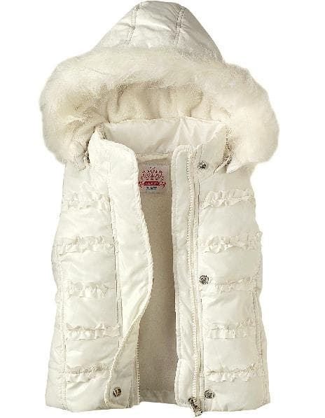 White Ruffle Outdoor Vests - Image 1