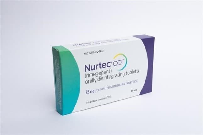 Nurtec® ODT (rimegepant) orally disintegrating tablets, 75mg 8-Unit Dose blister pack - Image 1
